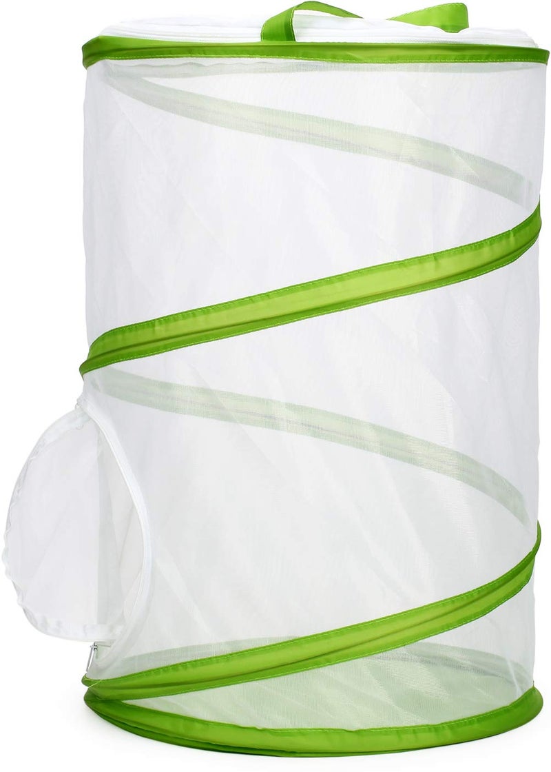 RESTCLOUD 20" Large Butterfly Habitat, Giant Collapsible Insect Mesh Cage Terrarium Pop-up 12" x 20" Tall - Image 4